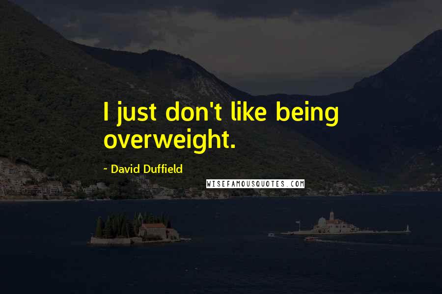 David Duffield Quotes: I just don't like being overweight.