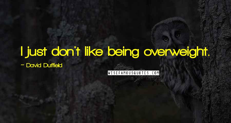 David Duffield Quotes: I just don't like being overweight.