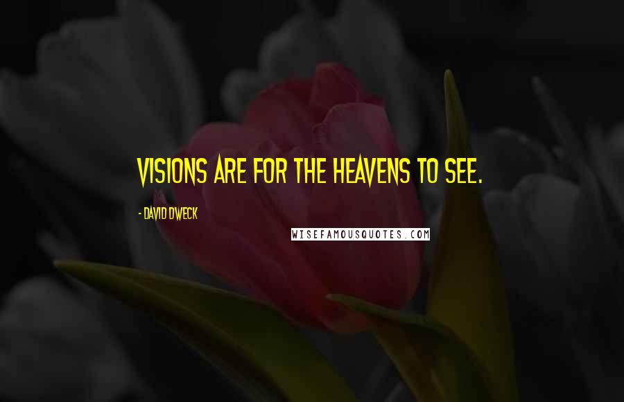 David Dweck Quotes: Visions are for the Heavens to see.