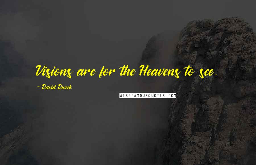 David Dweck Quotes: Visions are for the Heavens to see.