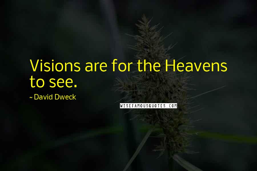 David Dweck Quotes: Visions are for the Heavens to see.