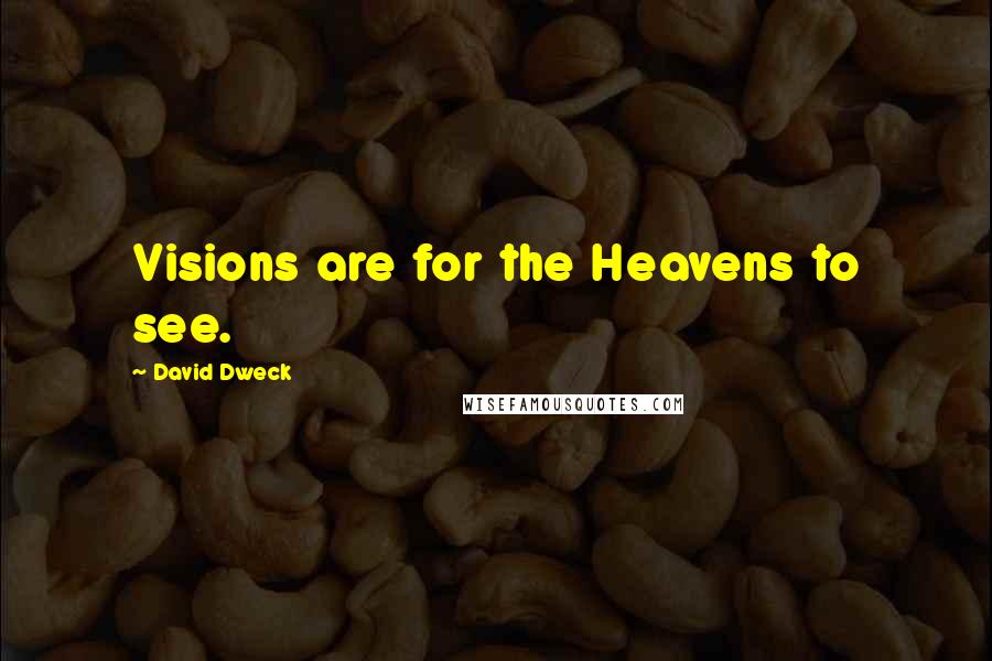 David Dweck Quotes: Visions are for the Heavens to see.