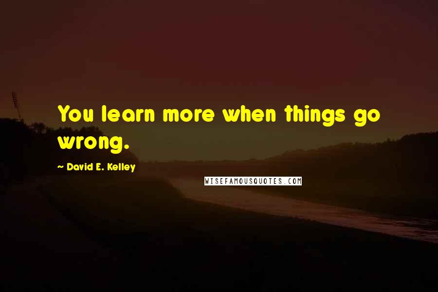 David E. Kelley Quotes: You learn more when things go wrong.