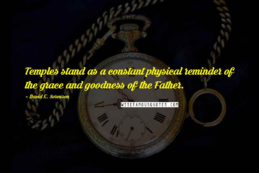 David E. Sorensen Quotes: Temples stand as a constant physical reminder of the grace and goodness of the Father.