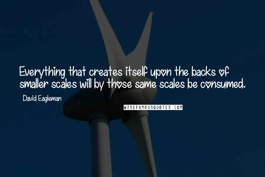 David Eagleman Quotes: Everything that creates itself upon the backs of smaller scales will by those same scales be consumed.