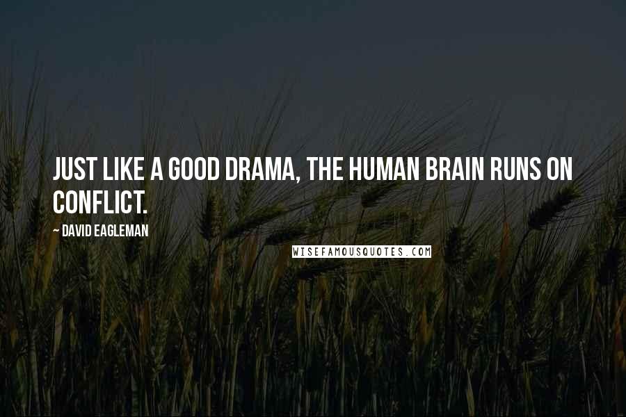 David Eagleman Quotes: Just like a good drama, the human brain runs on conflict.