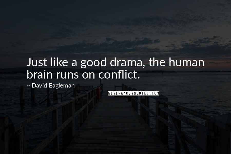 David Eagleman Quotes: Just like a good drama, the human brain runs on conflict.