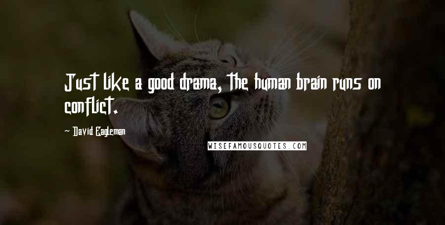 David Eagleman Quotes: Just like a good drama, the human brain runs on conflict.