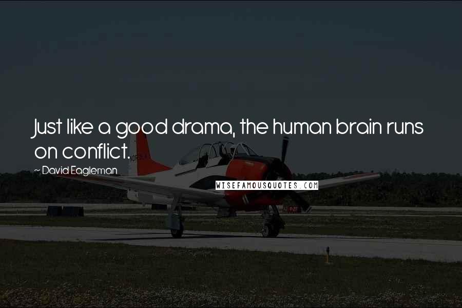 David Eagleman Quotes: Just like a good drama, the human brain runs on conflict.