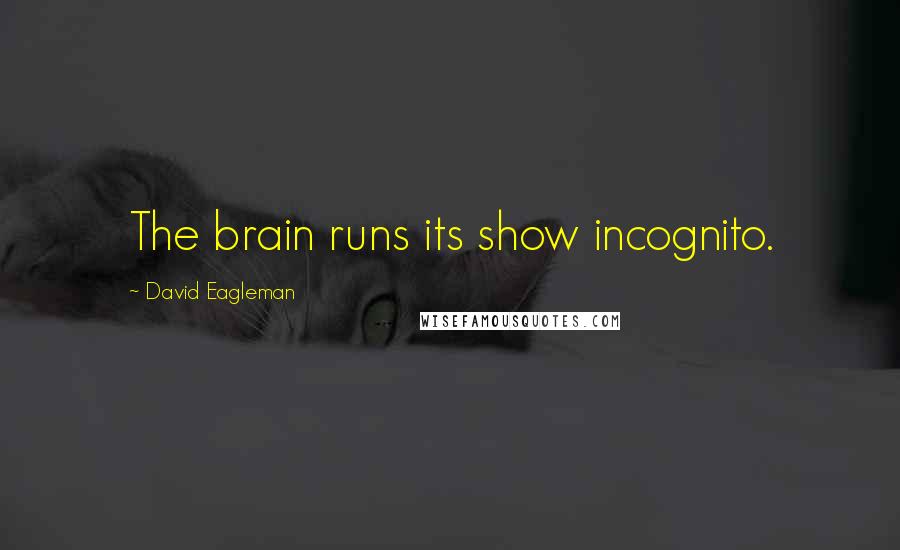 David Eagleman Quotes: The brain runs its show incognito.