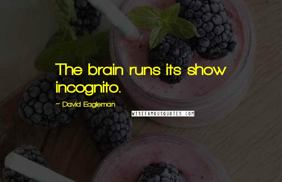 David Eagleman Quotes: The brain runs its show incognito.