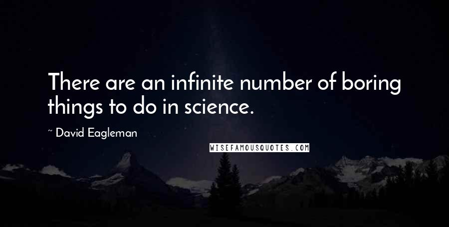 David Eagleman Quotes: There are an infinite number of boring things to do in science.