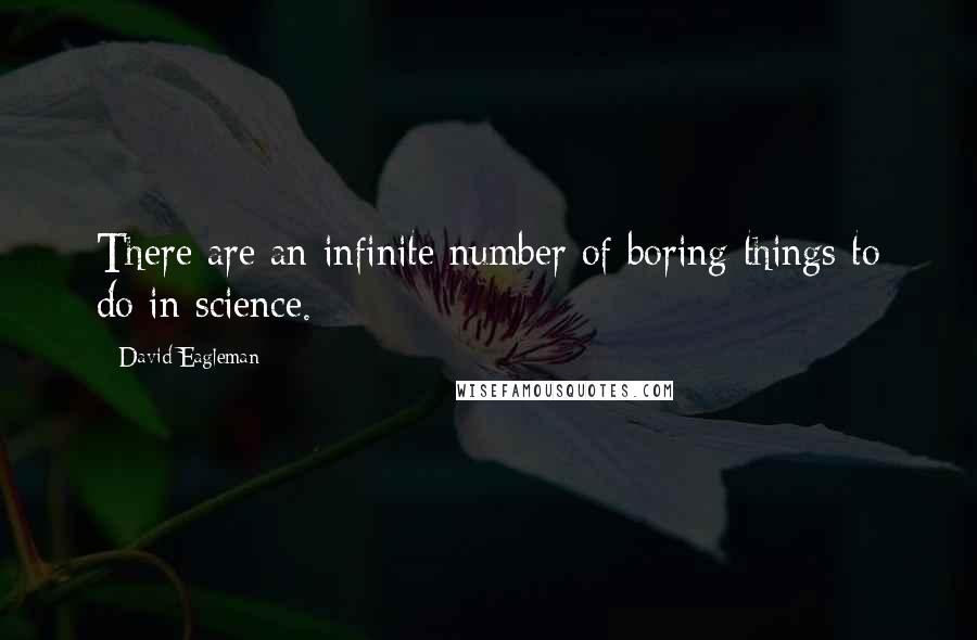 David Eagleman Quotes: There are an infinite number of boring things to do in science.