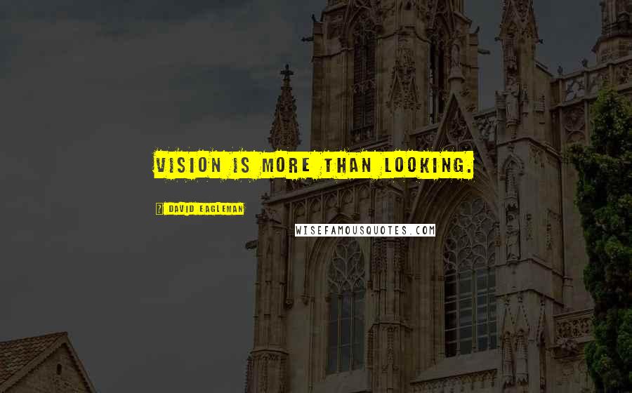 David Eagleman Quotes: Vision is more than looking.