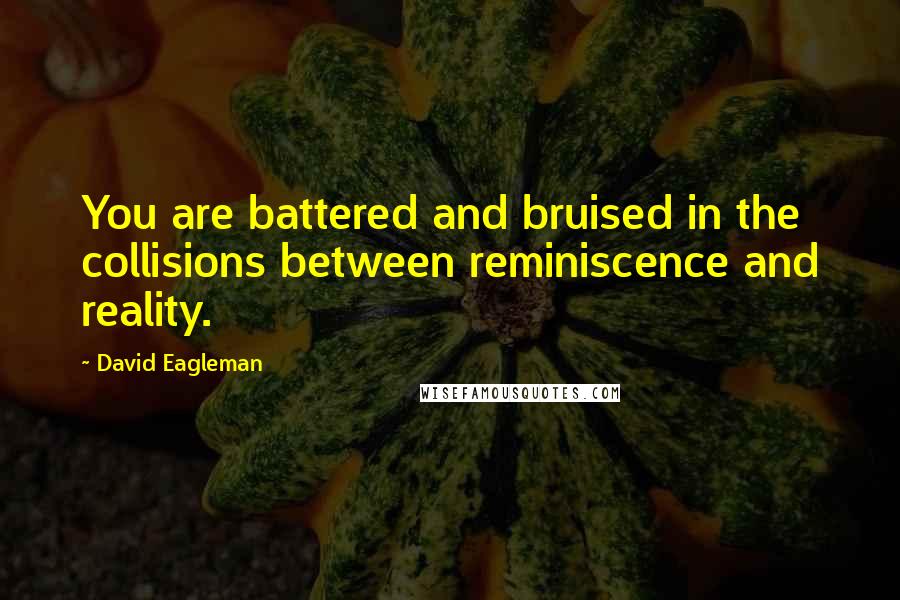 David Eagleman Quotes: You are battered and bruised in the collisions between reminiscence and reality.