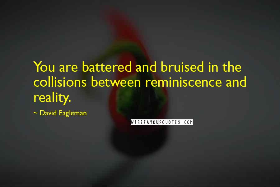 David Eagleman Quotes: You are battered and bruised in the collisions between reminiscence and reality.