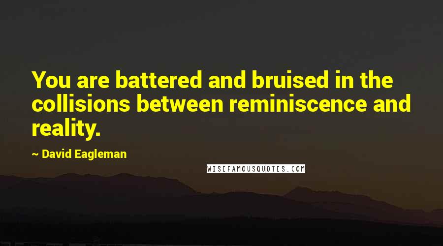 David Eagleman Quotes: You are battered and bruised in the collisions between reminiscence and reality.