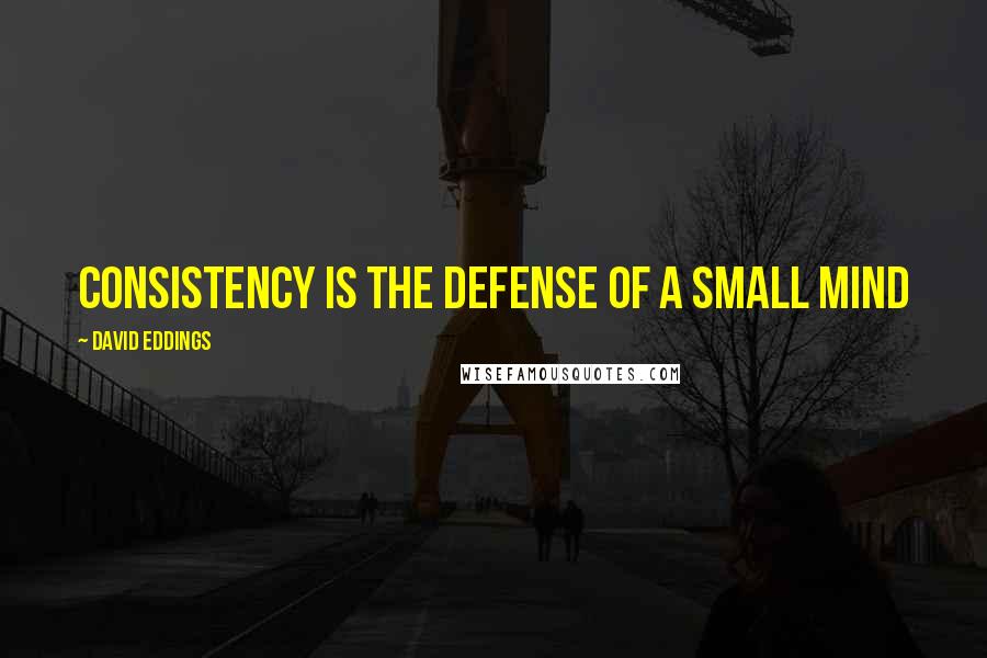 David Eddings Quotes: Consistency is the defense of a small mind