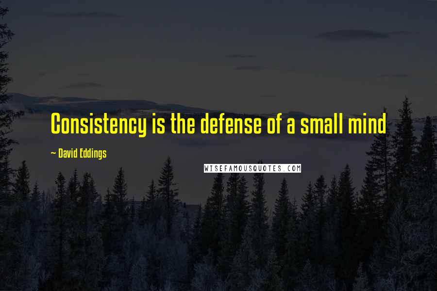 David Eddings Quotes: Consistency is the defense of a small mind