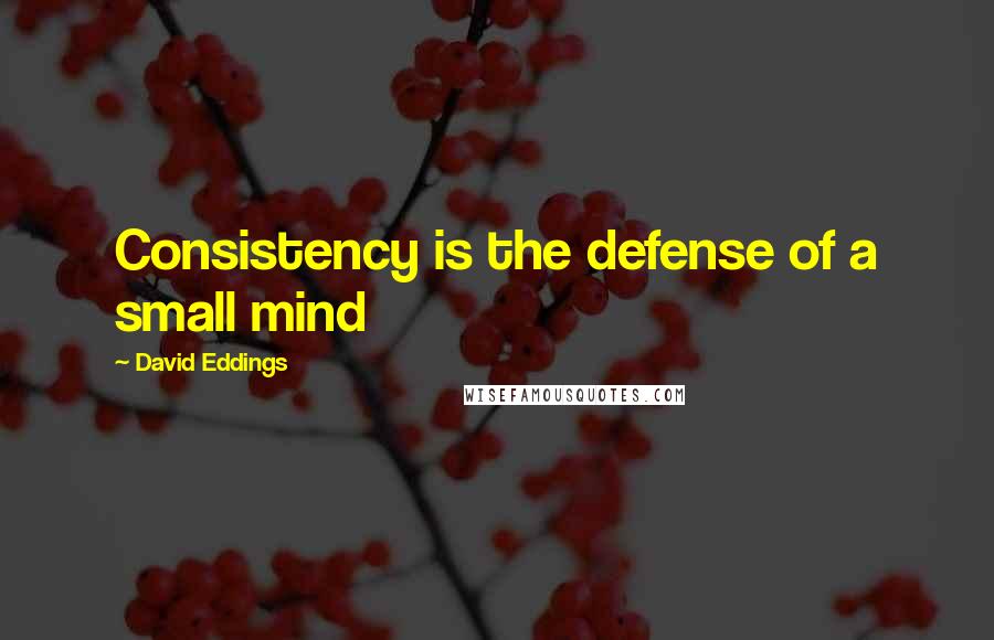 David Eddings Quotes: Consistency is the defense of a small mind