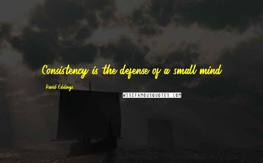 David Eddings Quotes: Consistency is the defense of a small mind