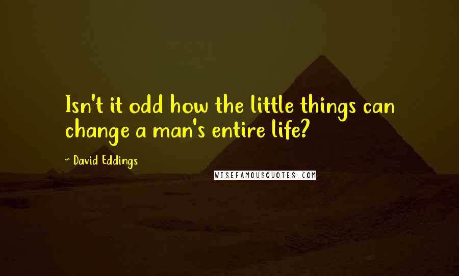 David Eddings Quotes: Isn't it odd how the little things can change a man's entire life?