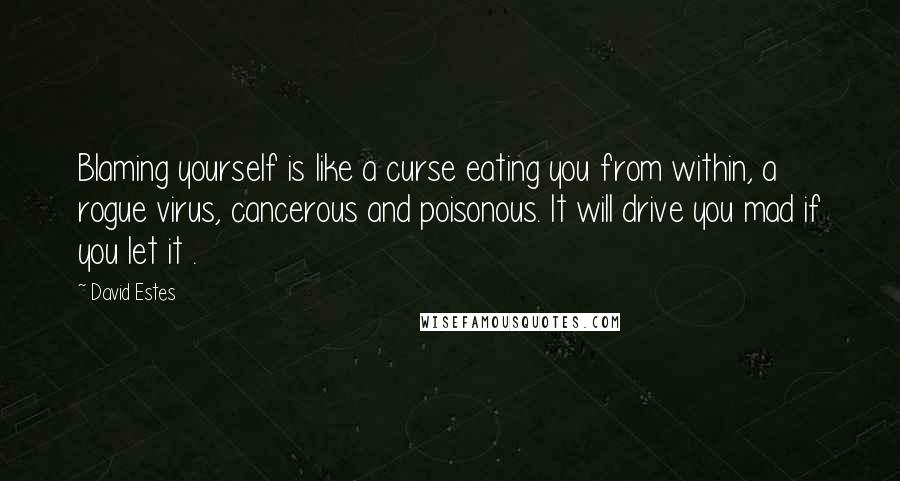 David Estes Quotes: Blaming yourself is like a curse eating you from within, a rogue virus, cancerous and poisonous. It will drive you mad if you let it .