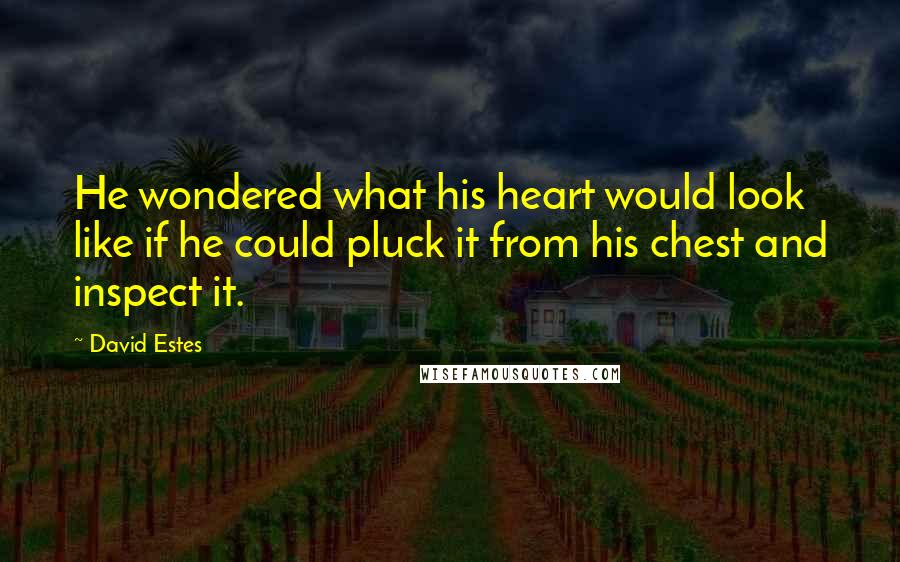 David Estes Quotes: He wondered what his heart would look like if he could pluck it from his chest and inspect it.