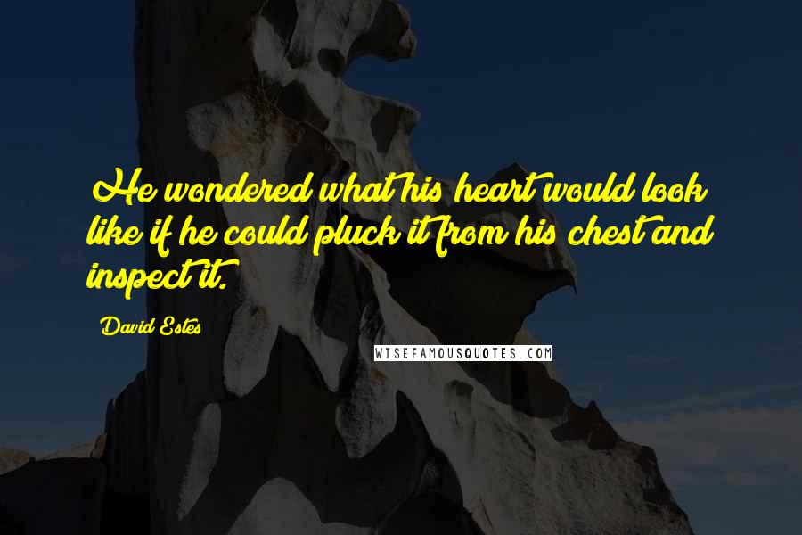 David Estes Quotes: He wondered what his heart would look like if he could pluck it from his chest and inspect it.