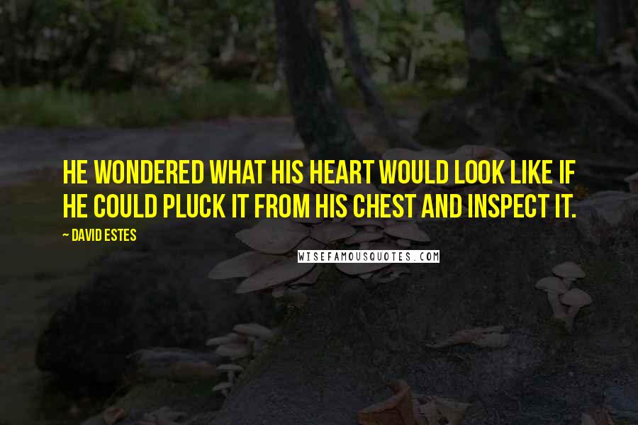 David Estes Quotes: He wondered what his heart would look like if he could pluck it from his chest and inspect it.