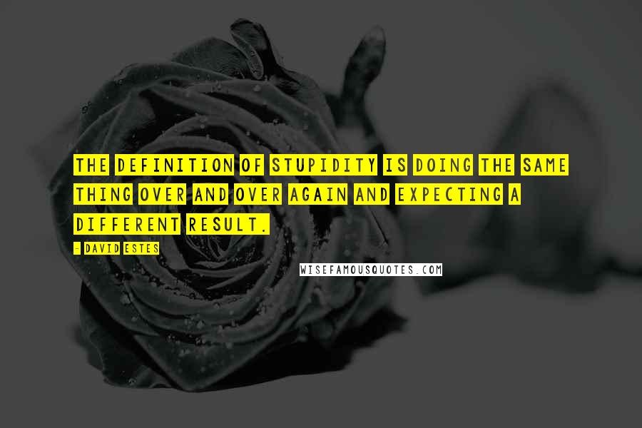 David Estes Quotes: The definition of stupidity is doing the same thing over and over again and expecting a different result.