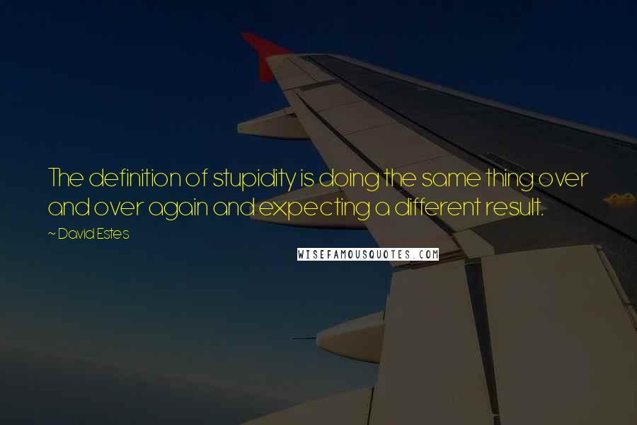 David Estes Quotes: The definition of stupidity is doing the same thing over and over again and expecting a different result.