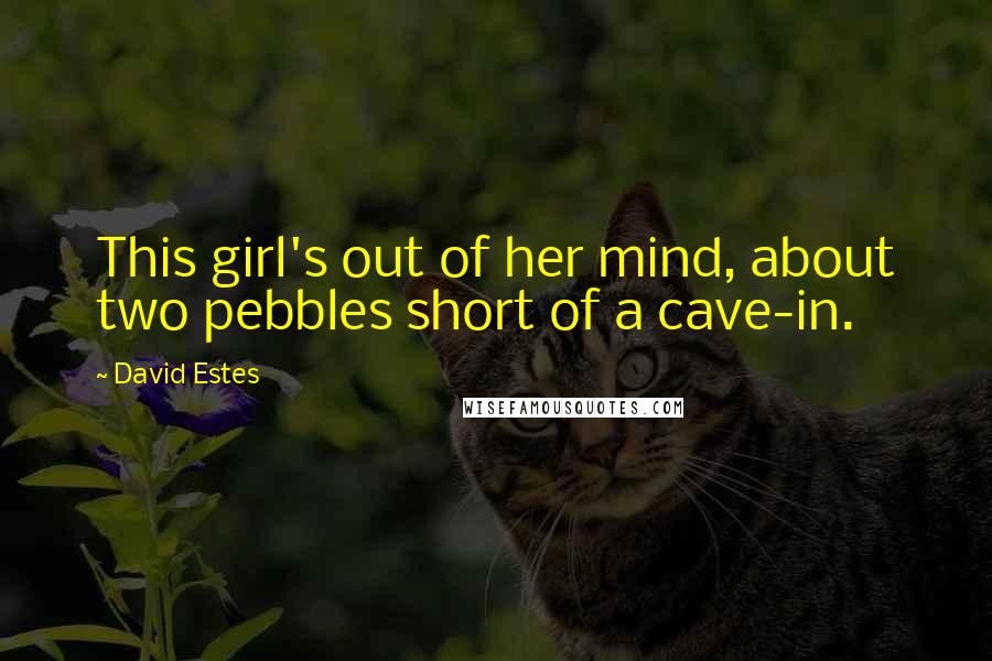 David Estes Quotes: This girl's out of her mind, about two pebbles short of a cave-in.