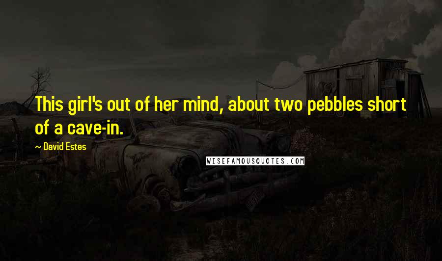 David Estes Quotes: This girl's out of her mind, about two pebbles short of a cave-in.