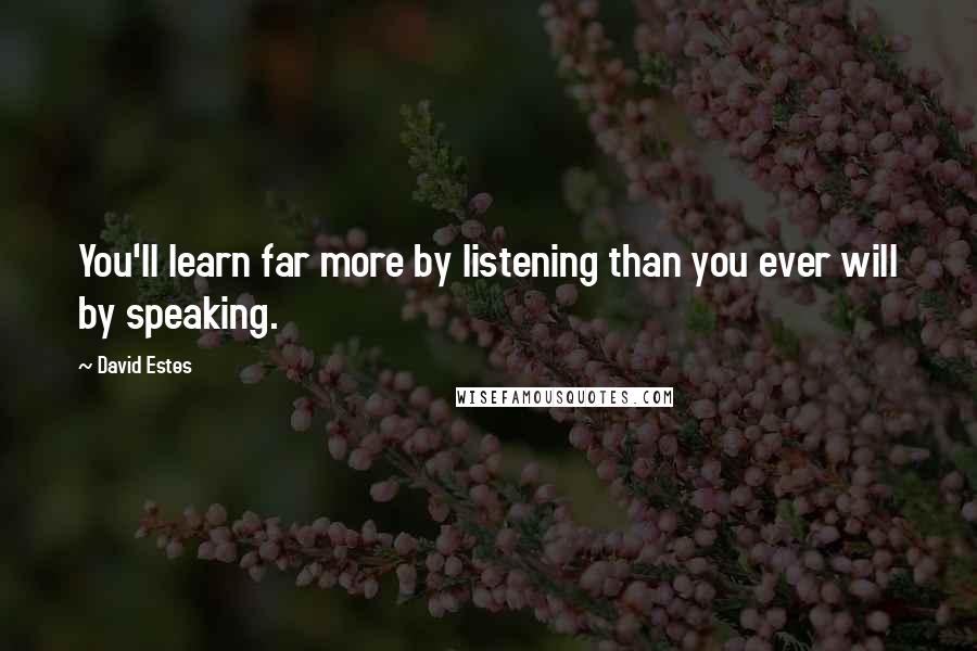 David Estes Quotes: You'll learn far more by listening than you ever will by speaking.