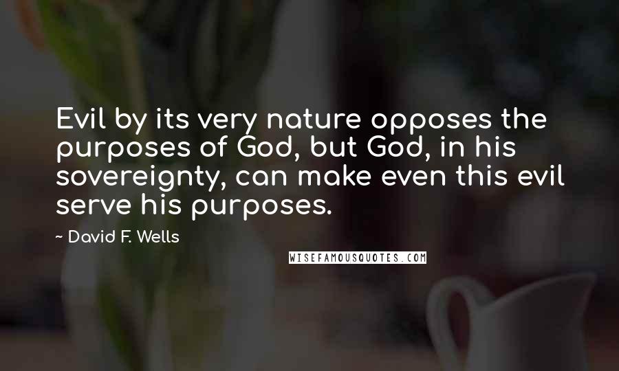 David F. Wells Quotes: Evil by its very nature opposes the purposes of God, but God, in his sovereignty, can make even this evil serve his purposes.