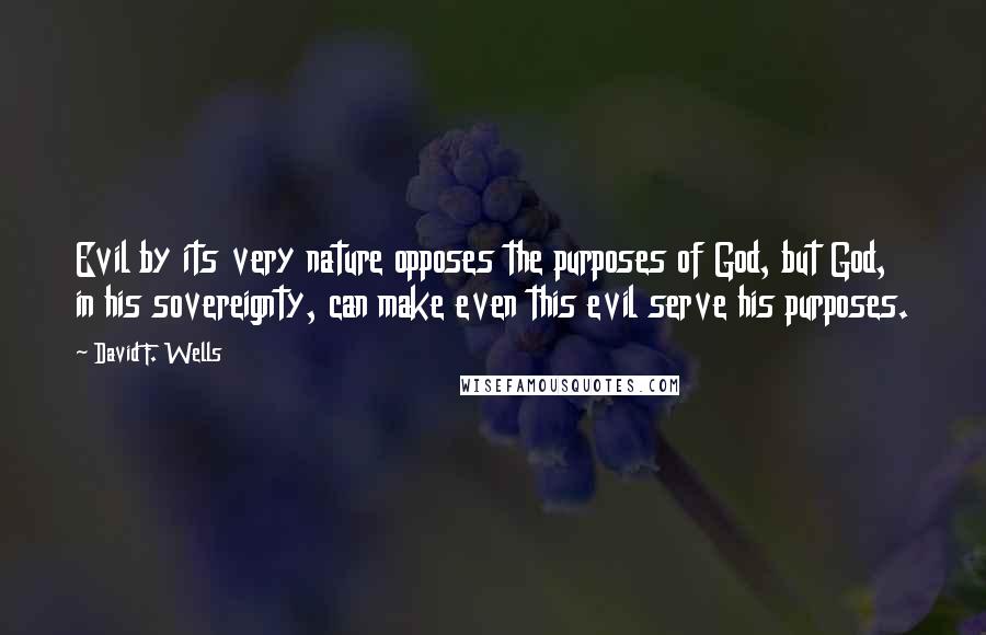 David F. Wells Quotes: Evil by its very nature opposes the purposes of God, but God, in his sovereignty, can make even this evil serve his purposes.