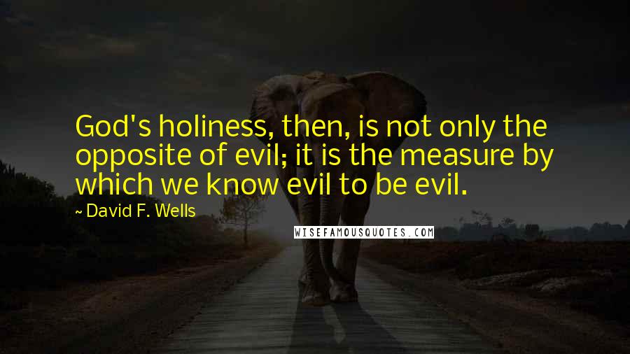 David F. Wells Quotes: God's holiness, then, is not only the opposite of evil; it is the measure by which we know evil to be evil.