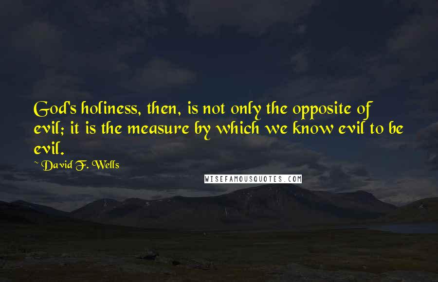 David F. Wells Quotes: God's holiness, then, is not only the opposite of evil; it is the measure by which we know evil to be evil.