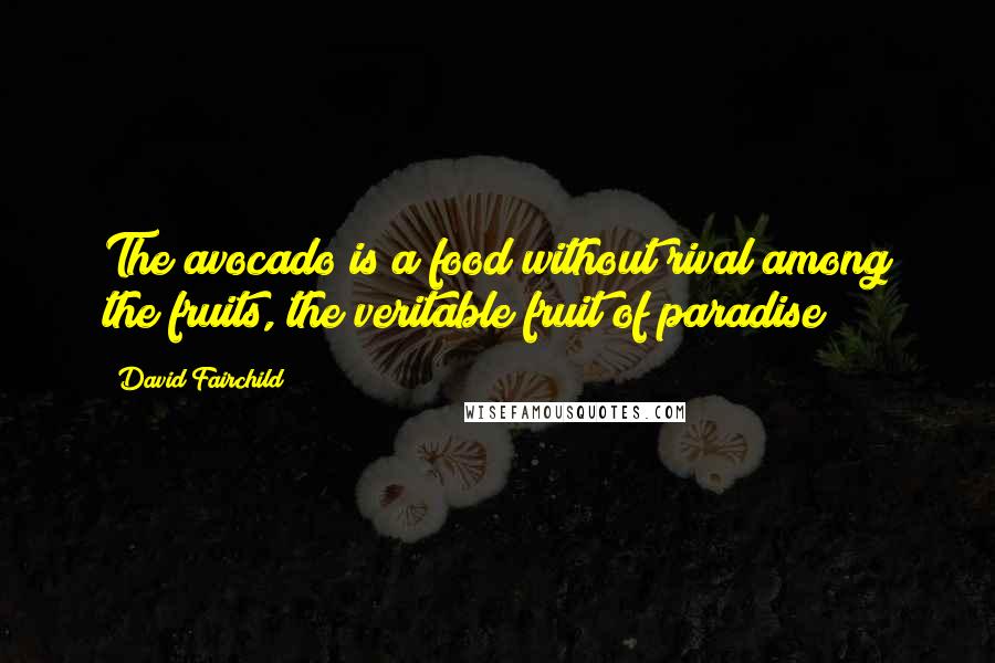 David Fairchild Quotes: The avocado is a food without rival among the fruits, the veritable fruit of paradise