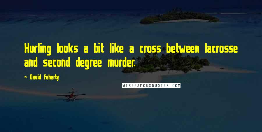 David Feherty Quotes: Hurling looks a bit like a cross between lacrosse and second degree murder.