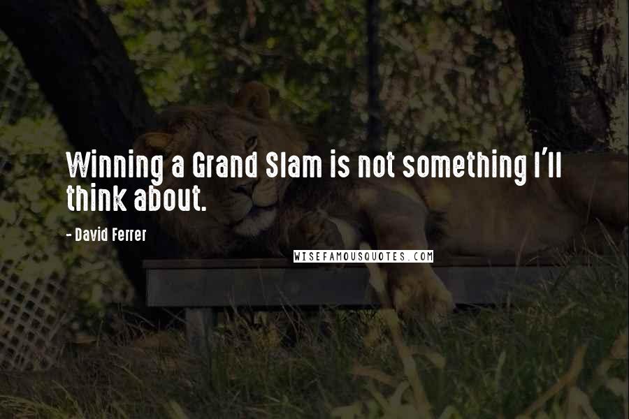 David Ferrer Quotes: Winning a Grand Slam is not something I'll think about.