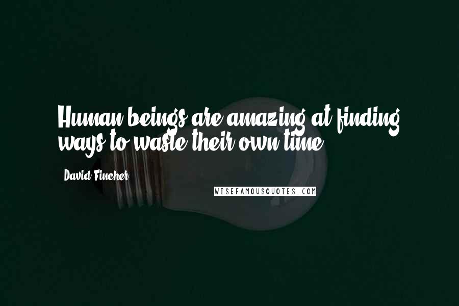 David Fincher Quotes: Human beings are amazing at finding ways to waste their own time.