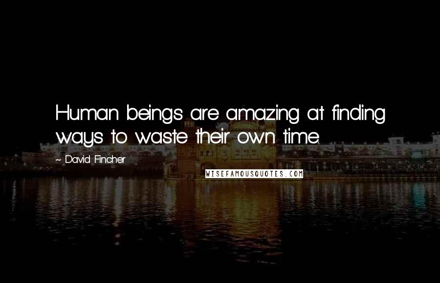 David Fincher Quotes: Human beings are amazing at finding ways to waste their own time.