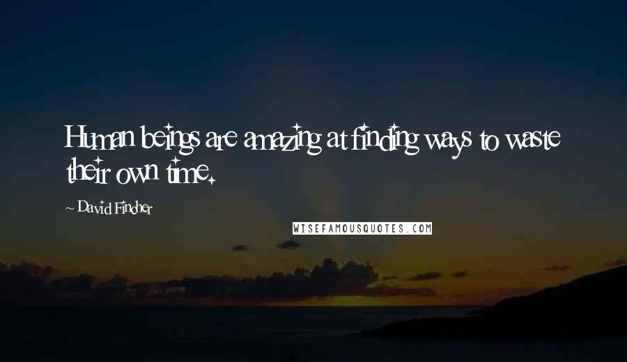 David Fincher Quotes: Human beings are amazing at finding ways to waste their own time.