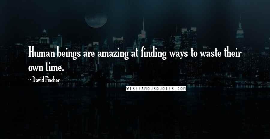 David Fincher Quotes: Human beings are amazing at finding ways to waste their own time.