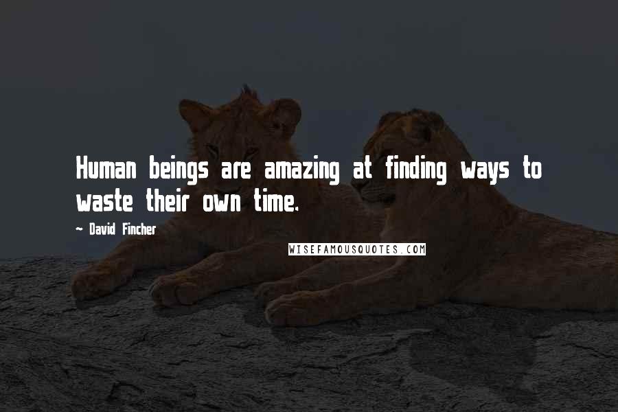 David Fincher Quotes: Human beings are amazing at finding ways to waste their own time.