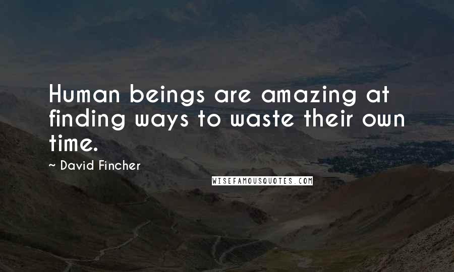 David Fincher Quotes: Human beings are amazing at finding ways to waste their own time.