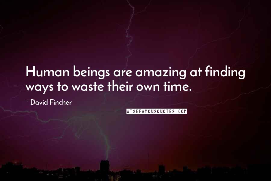 David Fincher Quotes: Human beings are amazing at finding ways to waste their own time.