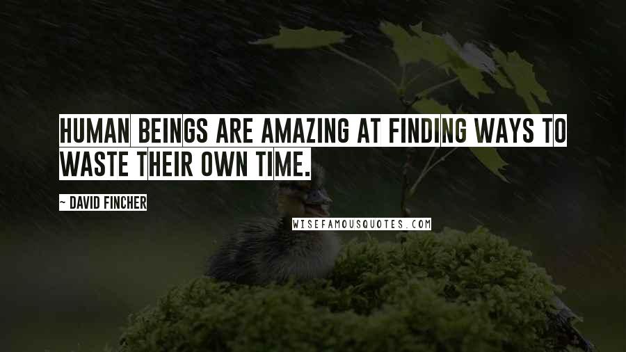 David Fincher Quotes: Human beings are amazing at finding ways to waste their own time.